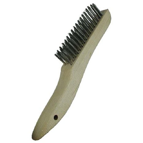 4 x 16 Row 0.006 SS Wire and Wood Shoe Handle Plater's Brush, PK12